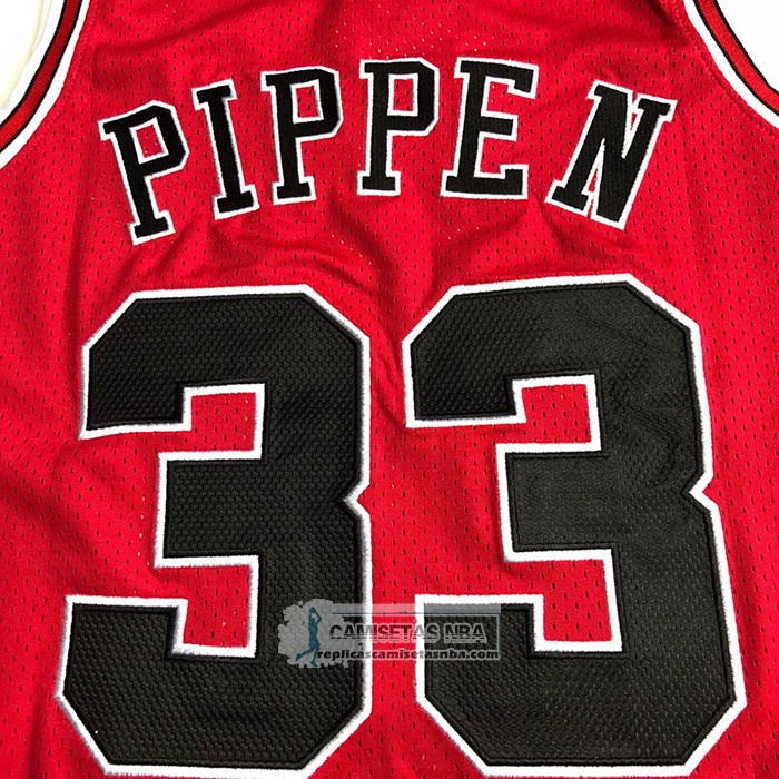 Camiseta Chicago Bulls Scottie Pippen NO 33 Mitchell & Ness 1997-98 Rojo